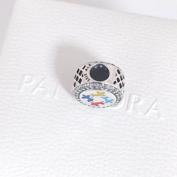 Pandora Autism Awareness Puzzle Charm Bead S925 Silver with box - Picture 4 of 8